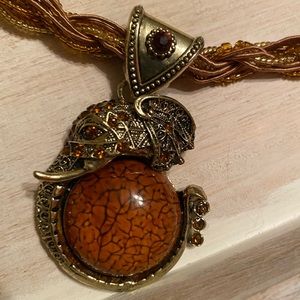 Elephant, stone necklace